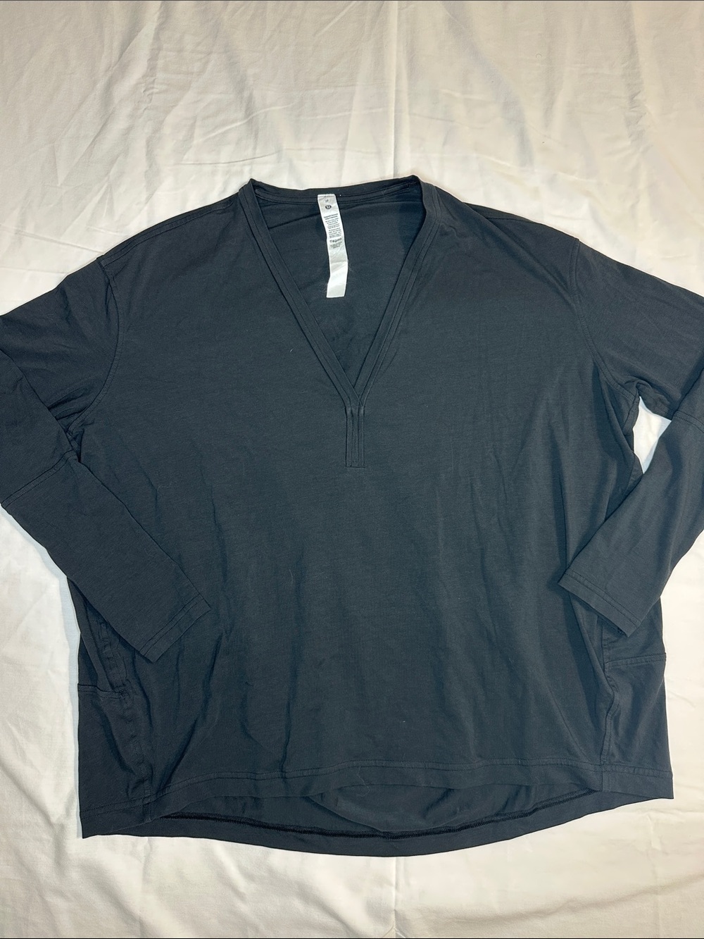 Lululemon Deep Charcoal V-Neck Long Sleeve Back in Action - 10